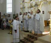 Соборное богослужение в Свято-Троицком храме г. Коростышева.